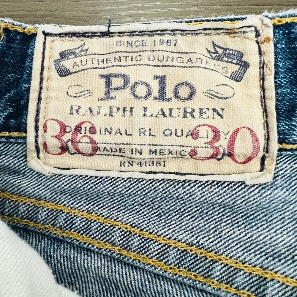 Ralph Lauren Jeans Men's Size 36X30 Blue Polo Hampton Relaxed Fit Straight Denim